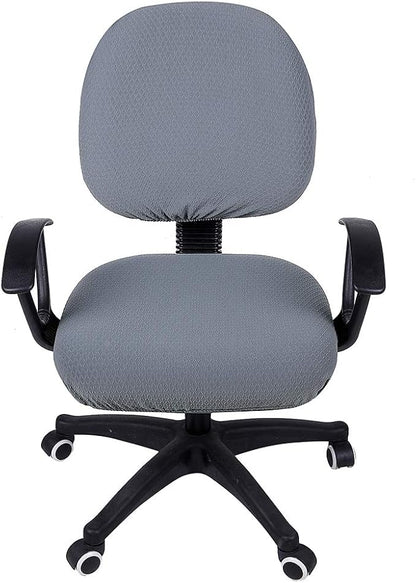 Smiry Office Computer Chair Covers for Desk Rotating Chair Protector | Stretch Jacquard Removable Washable Desk Chair Seat Cushion Protectors, Grey