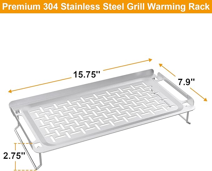 Griddle Warming Rack for Weber Slate 36 30 28 Inch Rust-Resistant Griddle, Stainless Steel Grill Warming Rack for Blackstone 17 22 28 36 Inch Charbroil Camp Chef and Most Flattop Griddle Accessories