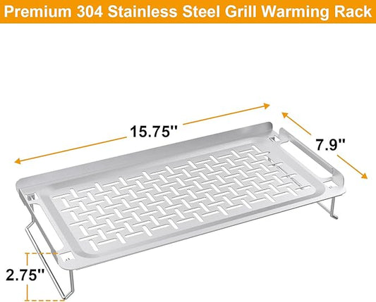 Griddle Warming Rack for Weber Slate 36 30 28 Inch Rust-Resistant Griddle, Stainless Steel Grill Warming Rack for Blackstone 17 22 28 36 Inch Charbroil Camp Chef and Most Flattop Griddle Accessories