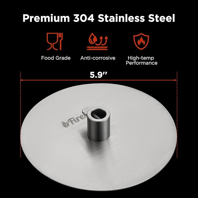 TURBRO Universal Grill Rotisserie Gyros Disc, 304 Stainless Steel, Fits 1/2” or 3/8" Hexagon, 3/8" or 5/16" Square Spit Rods, Compatible with Most Grills, for Outdoor BBQ, Set of 2 Discs