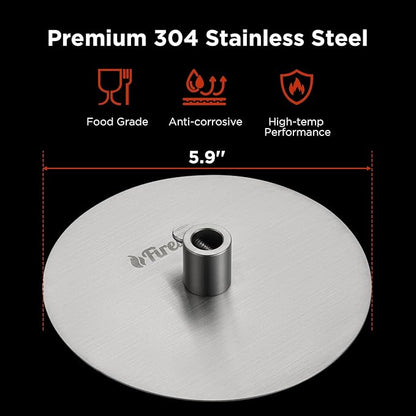TURBRO Universal Grill Rotisserie Gyros Disc, 304 Stainless Steel, Fits 1/2” or 3/8" Hexagon, 3/8" or 5/16" Square Spit Rods, Compatible with Most Grills, for Outdoor BBQ, Set of 2 Discs