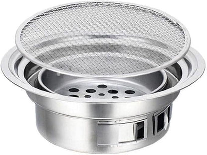 Charcoal Barbecue Grill Round Portable Household Camping Grill Stove with Barbecue Net,Outdoor Barbecue Tools