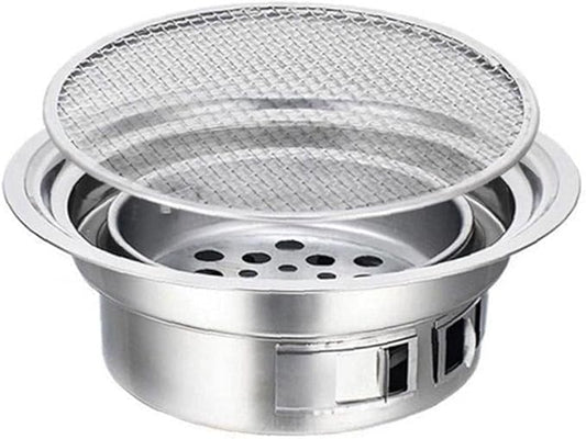Charcoal Barbecue Grill Round Portable Household Camping Grill Stove with Barbecue Net,Outdoor Barbecue Tools