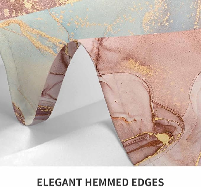 TKS MITLAN Marble Tablecloth 60x84 Inch Rectangular Abstract Pink Golden Waves Marble Pattern Oblong Table Cloth Kitchen Table Decorations for Home Dinner Party