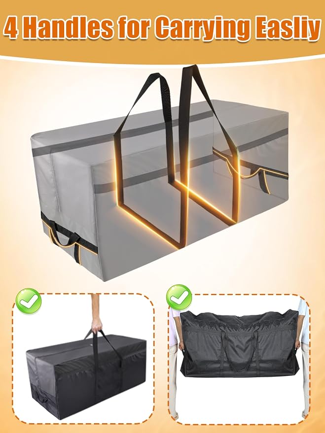 140 Gallon Extra Large Storage Bags | 600D Oxford Heavy-duty Outdoor Storage with 4 Carrying Handles, 56''x24''x24''