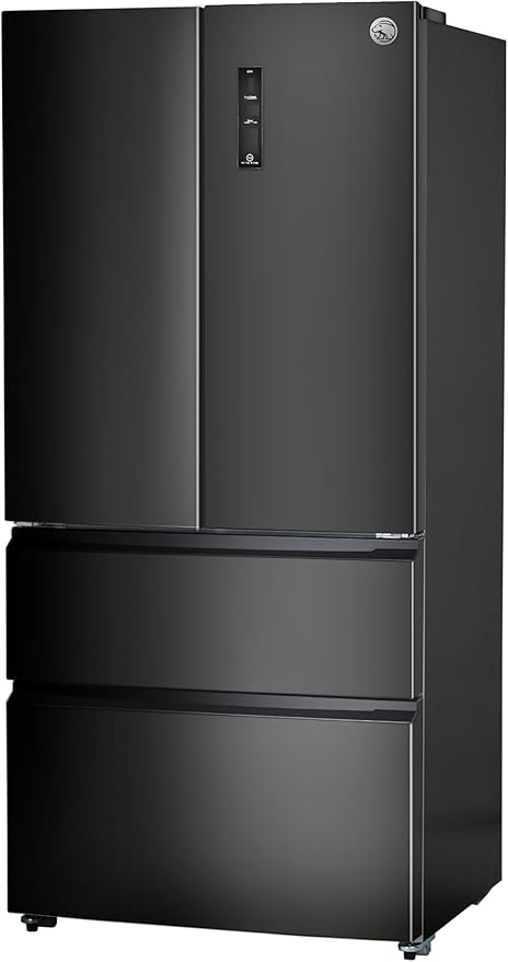 Commercial Cool 18.9 Cu. Ft. French Door Refrigerator, 33 Inch Wide Refrigerator with 2 Bottom Mount Freezer Drawers, Frost Free, LED Lighting, Digital Temperature Control, CCRF1890KB, Black | 33 Inch Wide Refrigerator with 2 Bottom Mount Freezer Drawe...