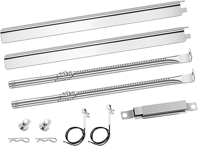 JCLMER Grill Replacement Parts for Charbroil Performance 2 Burner 463660021 | Stainless Steel, with Crossover Tube, Igniter, Heavy Duty, Easy Install, Works Like New, Uniform Heating, Enjoy BBQ Time