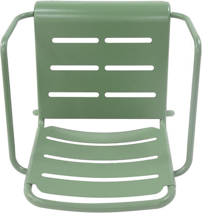 Christopher Knight Home Jodi Outdoor Bistro Set, 3-Piece Bistro Table and Chairs Set of 2, Patio Furniture Set with Iron Frame, Patio Conversation Set for Poolside/Garden Cafeteria, Matte Green