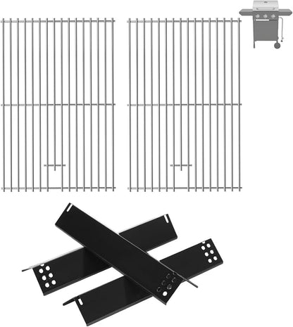 Replacement Parts Kit for Nexgrill 3 Burner 720-1012, Expert 3 Burner 720-0988EC, 720-0988ED, 720-0988EG Grill Heat Shield and Cooking Grate Replacement Parts