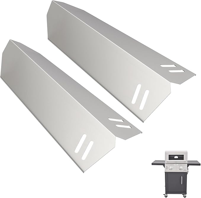 SafBbcue Heat Plates Replacement for Cuisinart GAS0256AS/ASO, GAS2256AS Grill, Flame Tamer for Cuisinart Gas Grill, Stainless Steel Heat Shield, 2 Pack(0256-601-0256-2)