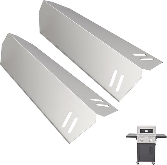 SafBbcue Heat Plates Replacement for Cuisinart GAS0256AS/ASO, GAS2256AS Grill, Flame Tamer for Cuisinart Gas Grill, Stainless Steel Heat Shield, 2 Pack(0256-601-0256-2)