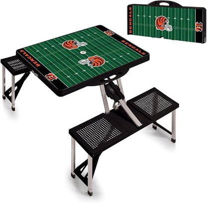 Picnic TIME NFL Football Field Folding Picnic Table, Camping Table, Outdoor Table with Umbrella Hole