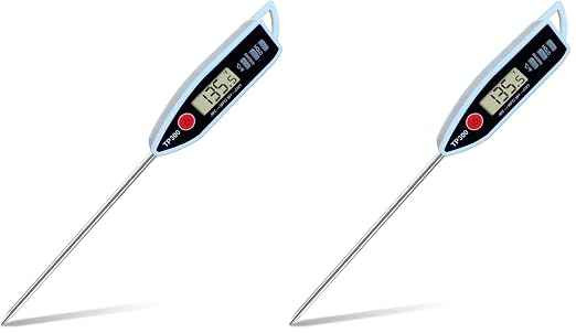 Digital Meat Food Thermometer for Candy Candle Milk BBQCooking Kitchen BBQ, Probe Instant Read Thermometer for Pork Deep Fry Roast Baking Temperature (Pack of 2)