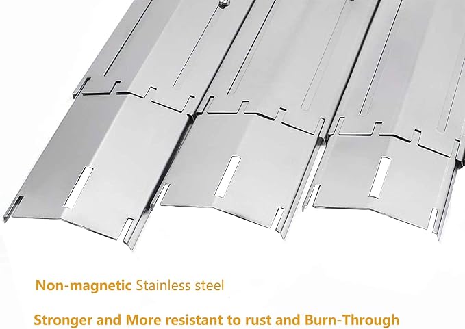 KEESHA Universal Heat Plates Tent Shield Grill Parts Stainless Steel Adjustable Burner Cover Flame Tamer for Nexgrill Parts Charbroil and Other Barbecue Gas Grill