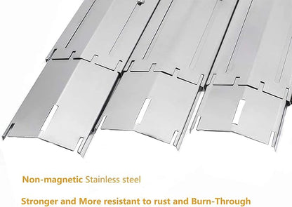 KEESHA Universal Heat Plates Tent Shield Grill Parts Stainless Steel Adjustable Burner Cover Flame Tamer for Nexgrill Parts Charbroil and Other Barbecue Gas Grill