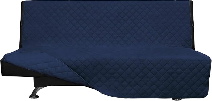 Easy-Going Reversible Couch Cover, Large Futon Sofa, Navy/Navy | Machine Washable Slipcover For Dogs, Water Resistant Furniture Mat For Living Room, Non-Slip Sofa Cover, Pet Friendly