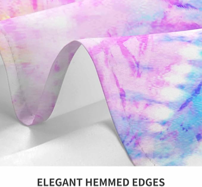 TKS MITLAN Tablecloth Rainbow Tie Dye Table Cloth Rectangle Table 60 x 84 Inch Distorted Watercolor Bright Pattern Vibrant Kitchen Decorations for Home Dinner Party