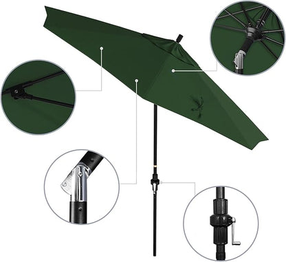 California Umbrella 9' Round Aluminum Pole Fiberglass Rib Market Umbrella