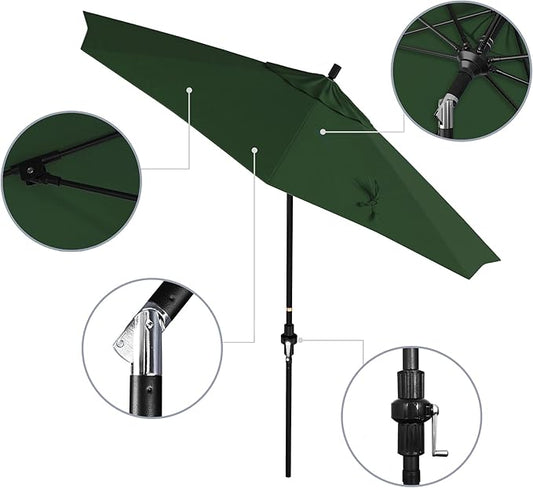 California Umbrella 9' Round Aluminum Pole Fiberglass Rib Market Umbrella