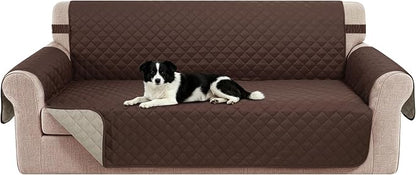 Reversible Oversized Sofa Covers, XL Sofa, Chocolate/Beige | Couch Cover Furniture Protector for Dogs Elastic Straps Water Repellent Furniture for 4 Cushion Couch