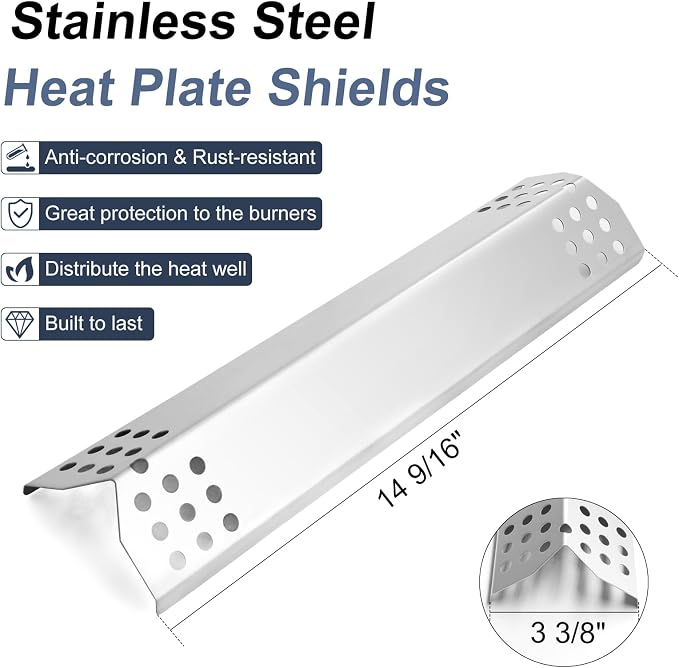 Criditpid Grill Replacement Parts for Nexgrill 720-0925P 720-0925, Grill Heat Plates Shields, Burner Tubes and Igniter, Grill Grates Kit for Nexgrill 720-0925P 4 Burner Gas Grill.