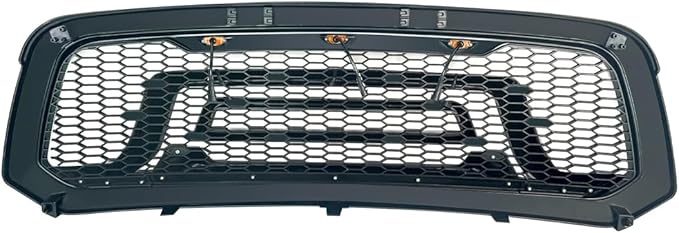 Front Grille Compatible with 2013-2018 Dodge Ram 1500, 2019-2023 Ram 1500 Classic, Bumper Grill with Amber Lights (NO "RAM" LETTER)