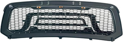 Front Grille Compatible with 2013-2018 Dodge Ram 1500, 2019-2023 Ram 1500 Classic, Bumper Grill with Amber Lights (NO "RAM" LETTER)