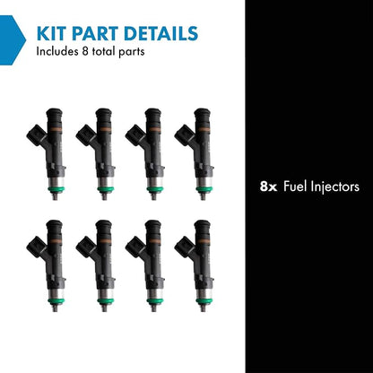 TRQ Fuel Injector Set | For 2009-2014 Ford E-150 E-250 2009-2016 E-350 Super Duty 2009-2015 E-450 Super Duty