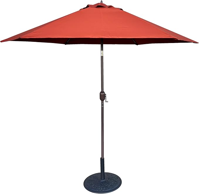9 ft Umbrella with Terra Cotta Color Polyester Cover