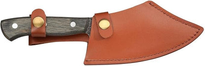 Zassenhaus Farmer Chef's Knife 9.8inch Handmade Blade Steel with Hole Pakka Wood Handle with Leather Sheath for The Kitchen or as Outdoor Chef's, Boning, Chopping Knife
