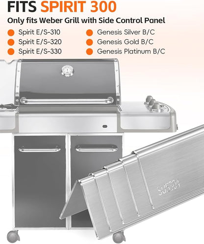 7537 Flavorizer Bars 22.5" for Weber Grill Parts Spirit 300 Series, Spirit E310 S310 Grill with Side Control, Genesis Silver B Flavor Bar Stainless Steel Replacement of Weber Grill Part 7536