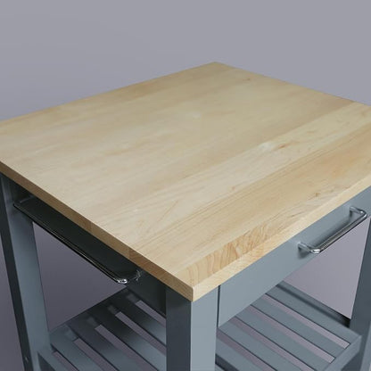 Casual Home Sunrise (Small) with Solid Harvest Hardwood Top Kitchen Island, 22.75" W, Slate Gray