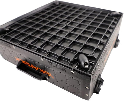 YakAttack ShortStak Solo Storage Box - Size & Color Options | Standalone Low-Profile Crate with Lid, Hinges & Latches | GridLoc Mounting Panels | Slider Feet for Under-Seat Use | Made in USA