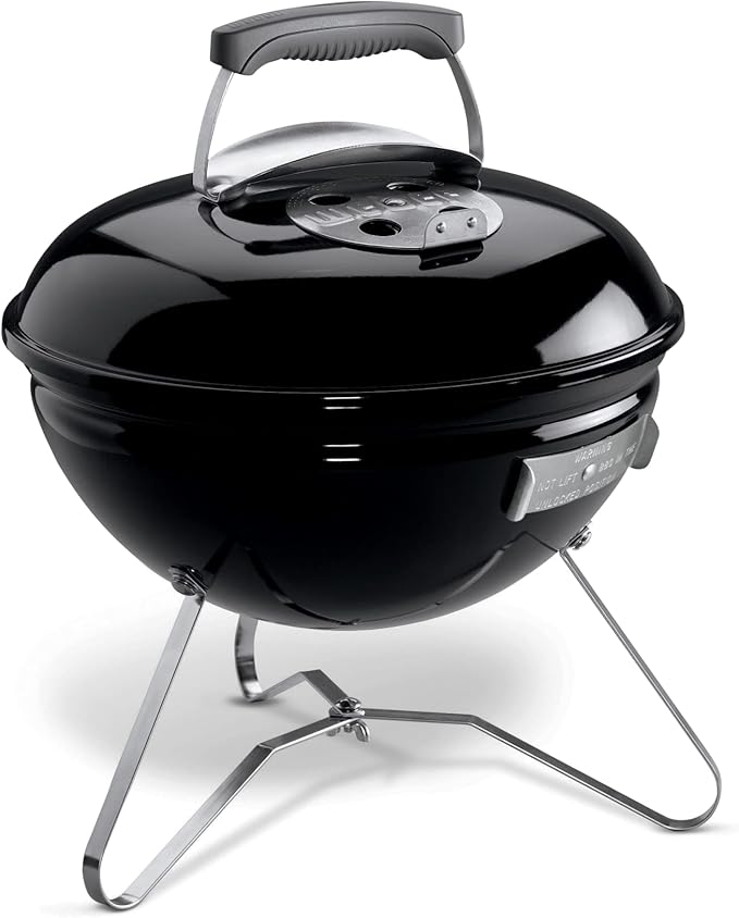 Weber Smokey Joe Charcoal Barbecue/Portable Design, Porcelain-Enamelled Lid & Bowl, 37 cm Cooking Surface, Black