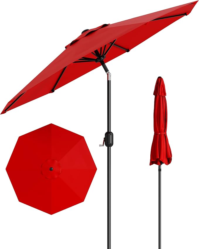 GarveeLife 9 ft Patio Umbrella, Outdoor Table Market Umbrella