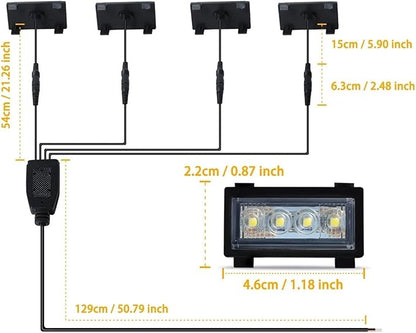 Grille Lights Compatible With jeep Compatible With Wrangler JL 2018 2019 2020 2021 2022 2023 Front Grill Light Warning Daylights Car Accessories 4PCS(LED Yellow A)