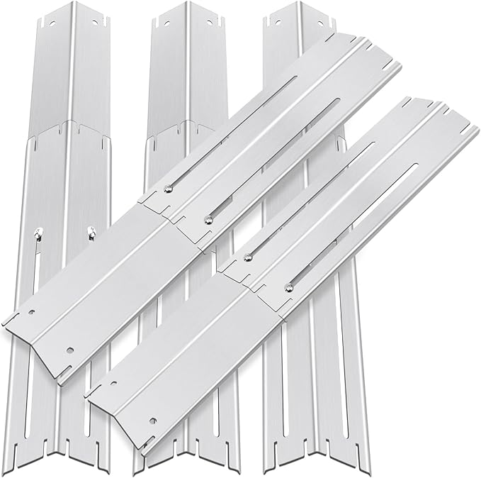 GasSaf Adjustable Heat Plates Extend from 13.5" to 25" for Expert Grill Parts Burner Covers, Universal Heat Shield Flame Guards Replacement for Charbroil Brinkmann Royal Gourmet Nexgrill More Grills