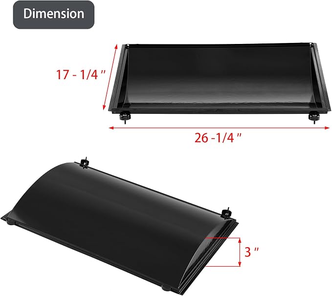 G517-6600-W1 Trough Firebox Heat Shield Grill Replacement Parts for Charbroil Grill Parts Tru Infrared 463250511 463250512 463251713 463251714 T-36D Heat Plates 466251713 Gourmet Infrared Trough