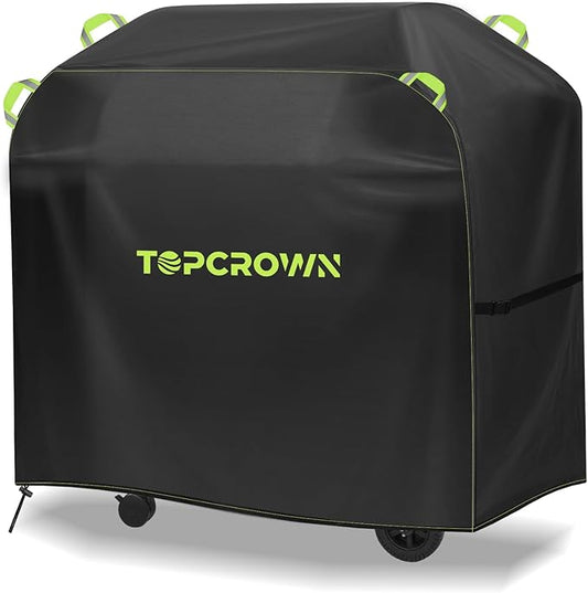 TOPCROWN Grill Cover for Outdoor Grill, Universal Fit 45"-75" BBQ Gas Grill Waterproof Anti-UV Oxford Fabric Windproof Design with Adjustable Straps, Fits Weber/Char-Broil/Nexgrill and More (48")