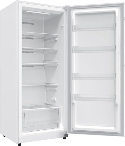 Hamilton Beach HZ4941 14 cu ft Upright Convertible Fridge/Freezer-Frost Free-Reversible Door-Removable Glass Shelves-LED Interior Light, White