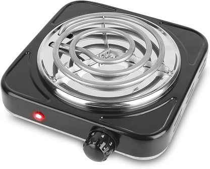 1000W Electric Single Burner, Electric Hot Plate for Cooking Portable Cooking Stove, Countertop Burner Cooktop for Kitchen, Dorm, Temperature Control, Easy to Clean, Black