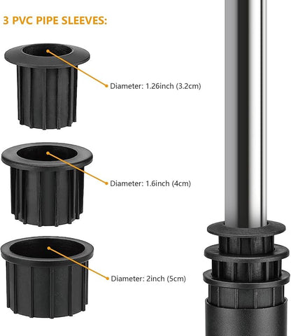 Stainless Steel Patio Railing Umbrella Holder, Deck Umbrella Mount, Black | Easy Installation, Sturdy, Fits Umbrellas up to 1.9", Save Space, Railing Mounting Brackets, Heavy Duty Outdoor Umbrella Base