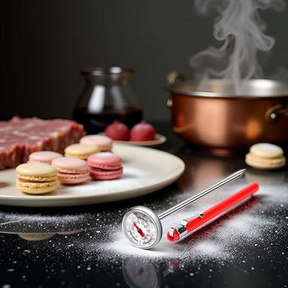 1 Set Silver Meat Thermometer for Grilling, Food Thermometer for Cooking, Milk, Kitchen Thermometer, Pocket Thermometers Food Temperature Probe