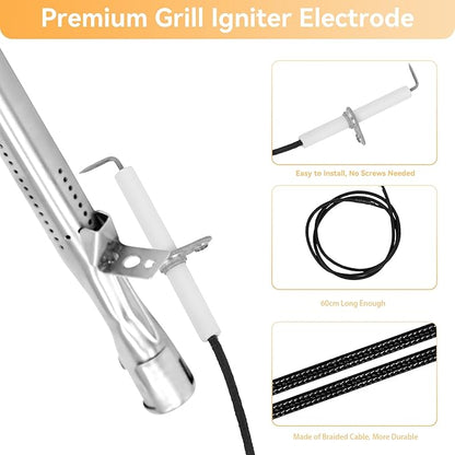 GAS9556AS Grill Replacement Parts for Cuisinart 2556, GAS9456AS, GAS2456AS, GAS2556AS, GAS1456ASO, Heat Plates & Burners for Cuisinart 5 Burner Gas Grill Parts GAS9556AS with Side Burner