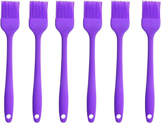 Silicone brush, Oil Brush for BBQ Kitchen Cooking Baking and Grilling (6 PCS,purple)