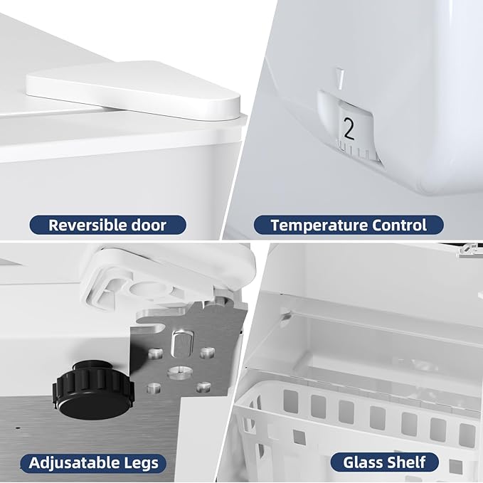 Antarctic Star Compact Refrigerator with Freezer,2 Door Mini Fridge,Adjustable Shelf,Adjustable Thermostat,for Bedroom,Office,Dorm,Kitchen,3.2 Cu.Ft.WHITE