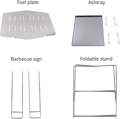 Barbecue Desk Outdoor Barbecue Grill Campfire Stove Stainless Steel Folding Grill Camping Picnic Burning Stove BBQ Charcoal Stove Tabletop Barbecue