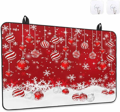 Stove Top Covers for Electric Stove 24x21 Inches,Christmas HeatResistant Glass Cooktop Protector,Red Merry Xmas Glitter Sparkle Bokeh Snowflake Winter Ceramic Stovetop Countertop Covers Mat,Oven Cover
