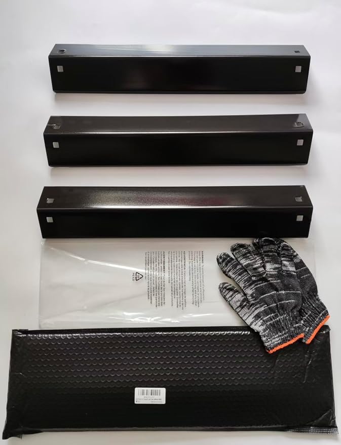 Porcelain Steel Heat Plates for Char-Griller 5050 3001 3008 3030 4000 5252 5650, Heat Shield Tent Deflector Replacement Parts for King Griller (Black, 3-Pack)