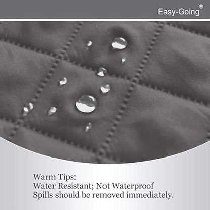 Easy-Going Reversible Couch Cover, 2 Cushion Sofa, Loveseat, Gray/Ivory | Machine Washable Slipcover For Dogs, Water Resistant Furniture Mat For Living Room, Non-Slip Sofa Cover, Pet Friendly